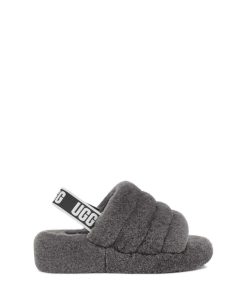 Damer UGG Tøfler | Fluff Yeah Slide, Ugg Trækul