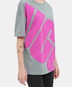 Kvinder UGG RTW-kollektion | Jacqueline logo t-shirt Grå Heather / Taffy Pink