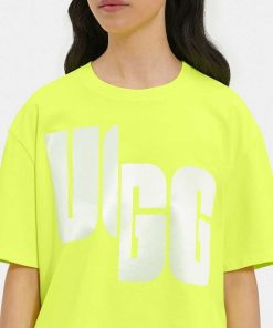 Kvinder UGG RTW-kollektion | Fionna logo t-shirt Highlighter / Hvid