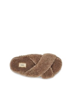 Damer UGG Tøfler | Fuzz Sugar Cross Slide, Ugg Hickory