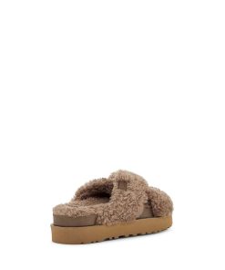 Damer UGG Tøfler | Fuzz Sugar Cross Slide, Ugg Hickory