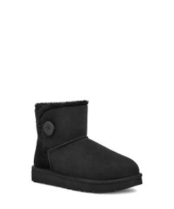 Damer UGG Klassiske støvler | Mini Bailey Button Ii ,Ugg Sort