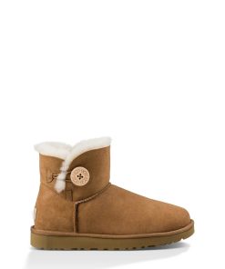 Damer UGG Klassiske støvler | Mini Bailey Button Ii,Ugg kastanje