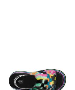 Damer UGG Tøfler | Disco Checks Slide,Ugg Sort Multi