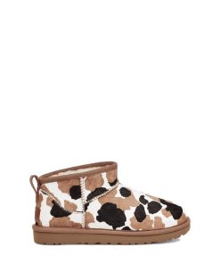 Damer UGG Klassiske støvler | Klassisk Ultra Mini Cow Print kastanje