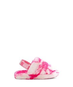 Børn UGG Tøfler | Fluff Yeah Slide Marble Pink Rose / Muslingeskal Pink